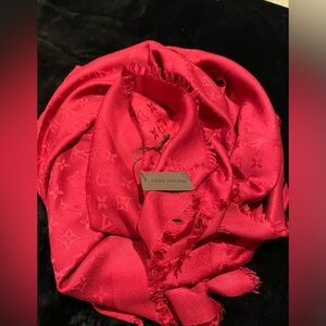 Louis Vuitton Red Pomme D'amour Monogram Shawl